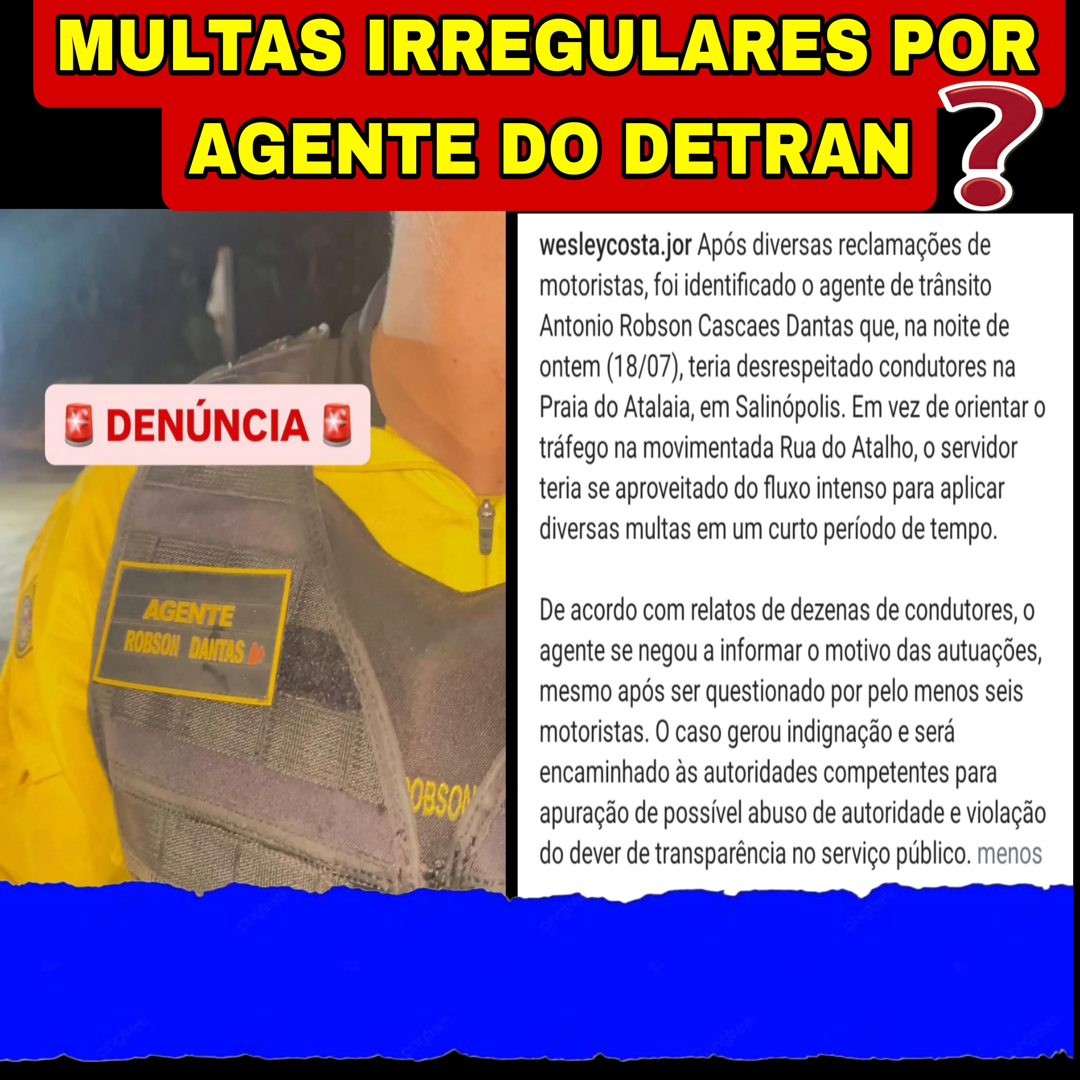 MULTAS IRREGULARES POR AGENTE DO DETRAN?